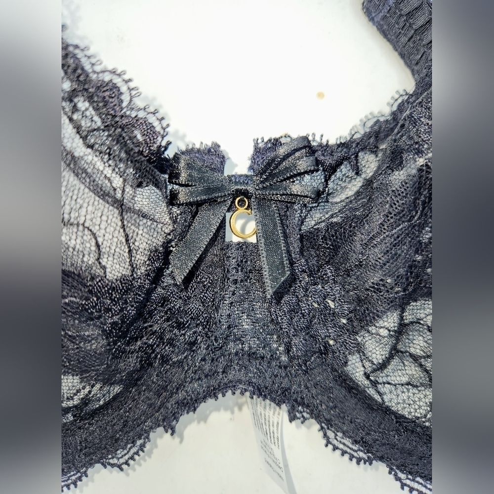 Chantelle Cabaret Sauvage Lace Demi Bra In Black Size 34D - Picture 3 of 14